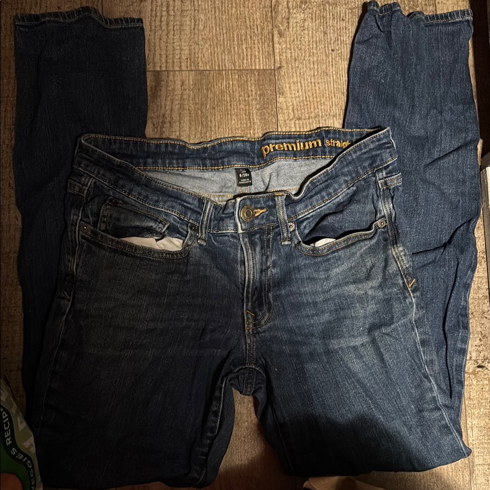 Blue Skinny Jeans with Distressed Details